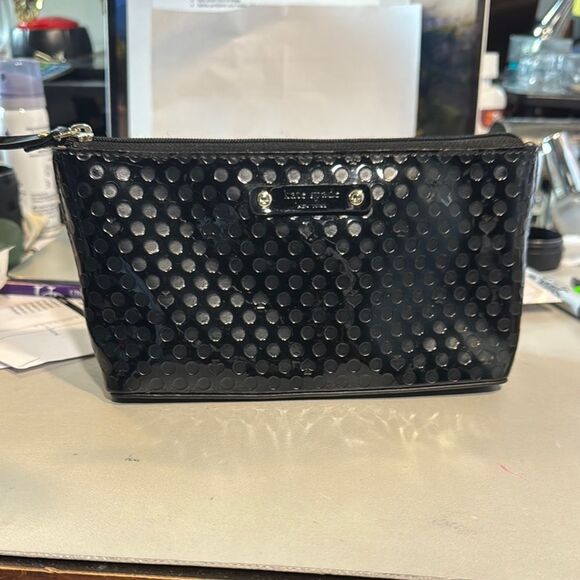 Kate Spade Black Polka Dot Cosmetic Makeup Clutch - Picture 1 of 8